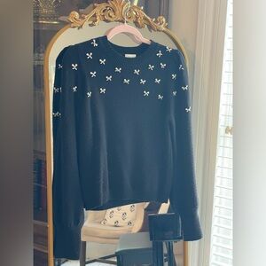 Cami NYC  100% Merino Wool Lulie Sweater With Crystal Bow Details